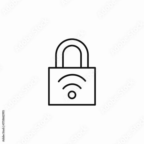 locked wifi security icon sign vector