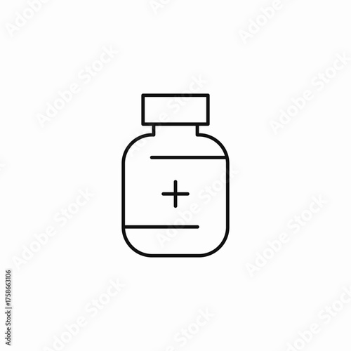 medicine bottle plussign icon sign vector