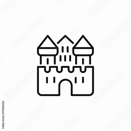medieval castle building icon sign vector