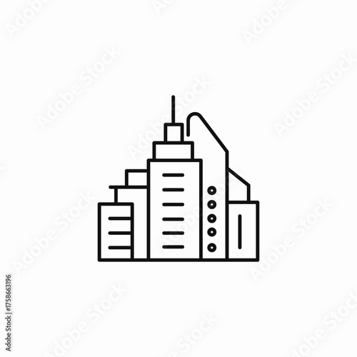 modern city skyline icon sign vector