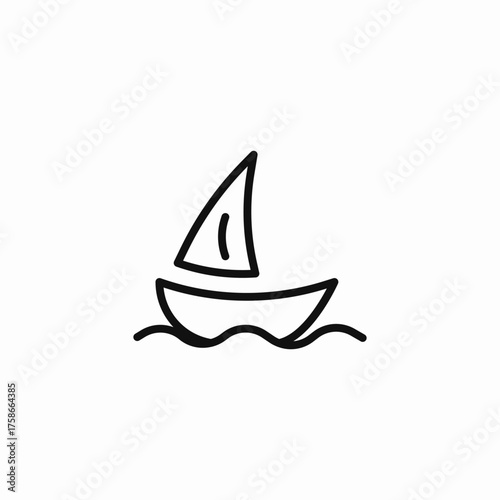 sailing boat sea icon sign vector