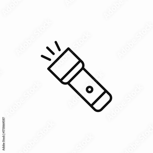 shining handheld flashlight icon sign vector