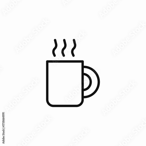 steaming coffee mug icon sign vector