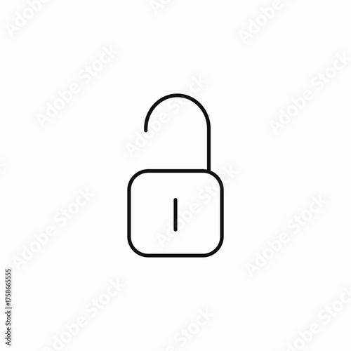 unlocked square padlock icon sign vector