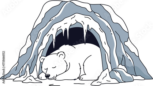 Polar bear cave ice snow winter arctic animal mammal wildlife nature cold