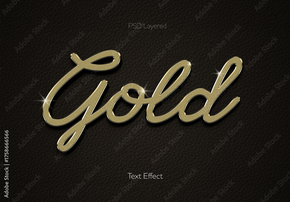 Script Gold Text Effect Stock Template | Adobe Stock
