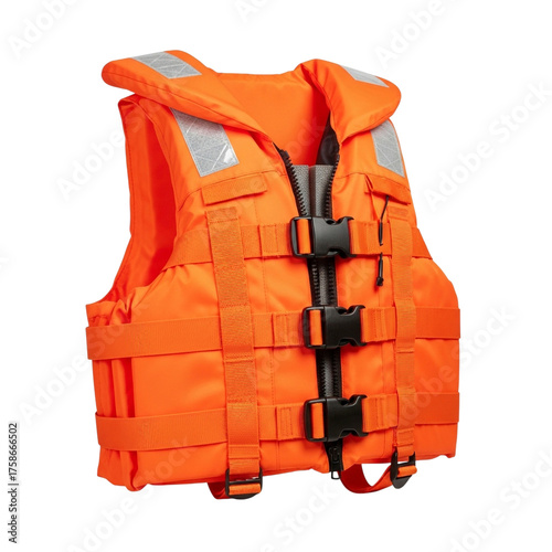 Life Jacket Isolated on Transparent Background for Safety and Rescue Themes
