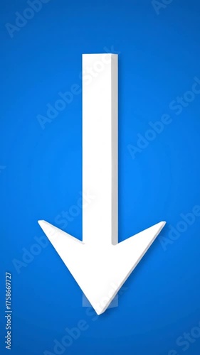 White arrow pointing up on a blue background directional symbol