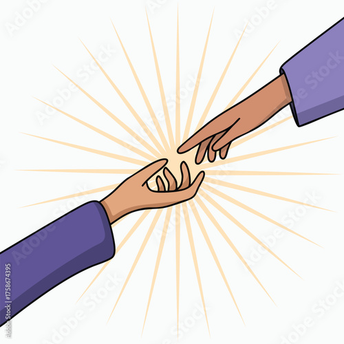 Helping Hand Symbol Illustration Representing Human Support