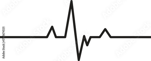Simple black heartbeat line on white page line, black, white, heart, beat, pulse, graph, wave, signal, simple, design, medical, health, cardiogram, rhythm, symbol, abstract, illustration, art, shape, 