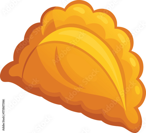 Golden Fried Empanada with Fluted Edge Keywords: empanada, pastry, fried food, baked good