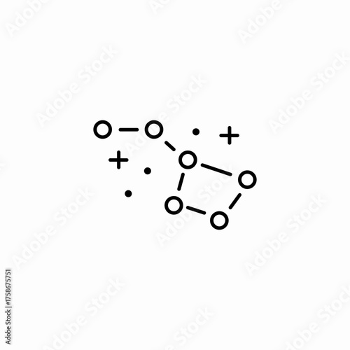 connected chemical structure icon sign vector
