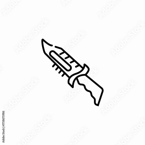 military combat knife icon sign vector