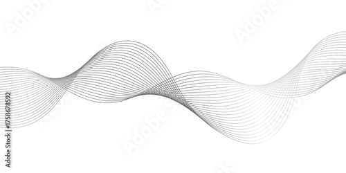 Abstract gray blend wave curve line and white background texture. digital frequency track equalizer. modern abstract glowing wave background.	
