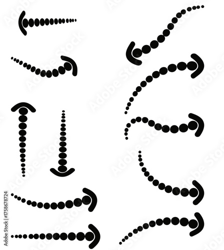 minimal Dotted line arrow  set for process flow and info-graphic design