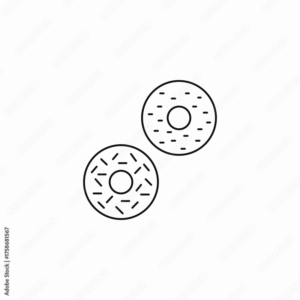 Obraz premium sprinkled ring donuts icon sign vector