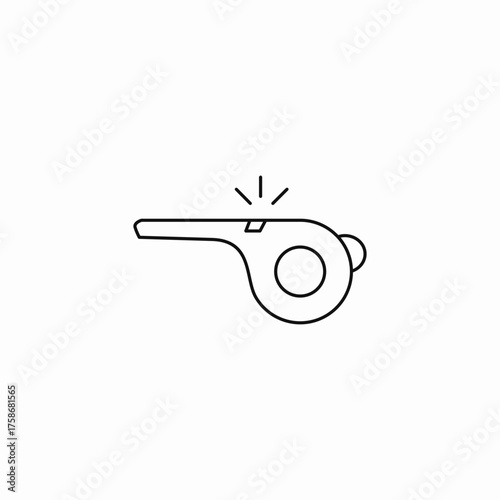 sounding referee whistle icon sign vector