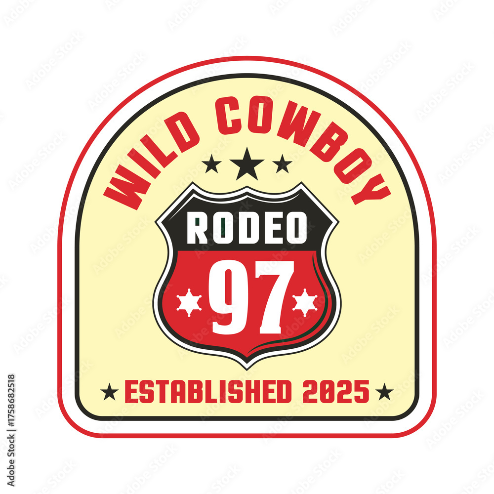 Obraz premium Rodeo wild cowboy logo emblem vector design