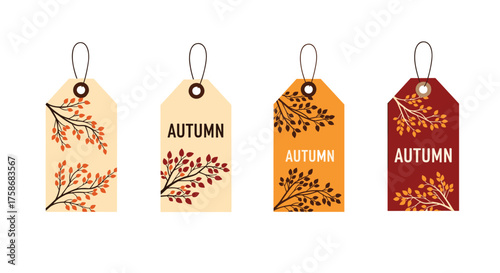 Autumn leaf tags for seasonal promotions.