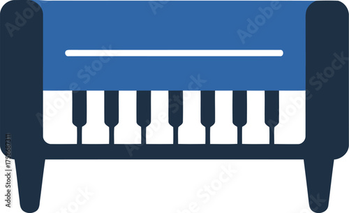 Modern blue compact digital keyboard piano music instrument vector
