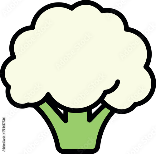 Fresh cauliflower icon healthy vegetable food ingredient vector art vector