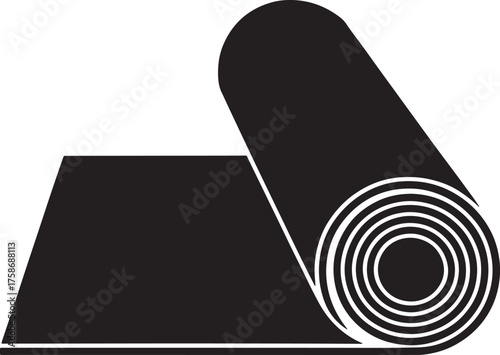 Yoga Mat Unrolled Fitness Exercise and Gym Equipment Wellness Class Workout Tool