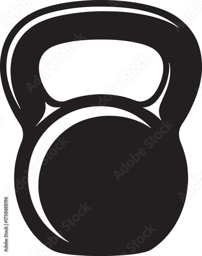 Kettlebell Silhouette for Fitness Training Equipment Graphics and Gym Promotion Designs