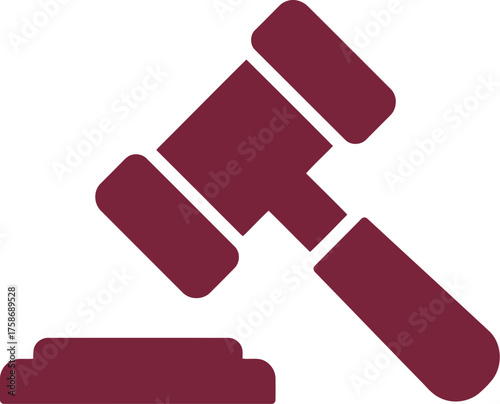 Justice gavel striking sounding block symbol of law and order vector