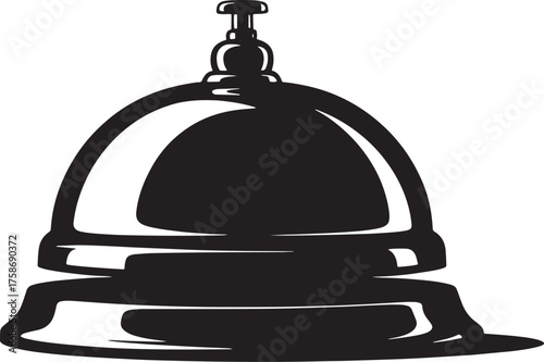 Classic Reception Bell Silhouette Flat Vector Conceptual Art