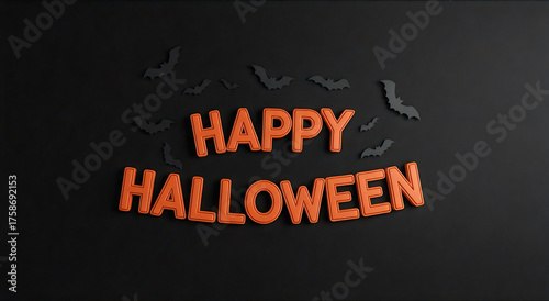 Happy Halloween subtitle background with bats