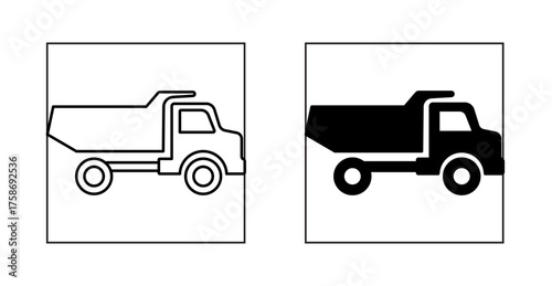 dump truck icon, trash holding truck icon