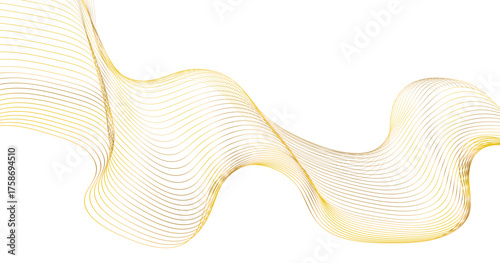 An abstract and elegant gold wave gracefully flows across a pristine expanse, inviting viewers into a world of artistic sophistication and visual allure. background