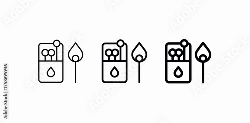 burning match box icon sign vector
