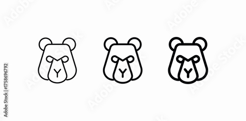 wild animal bear icon sign vector