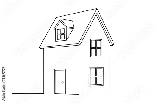 vector drawing of house,
Line Drawing of Traditional Korean Pavilion? Continuous Black Line Art, Architectural Illustration Highlighting Cultural Heritage