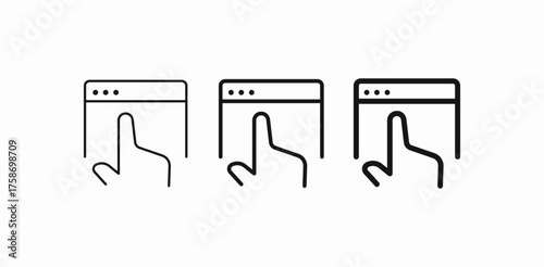 browser touch screen icon sign vector