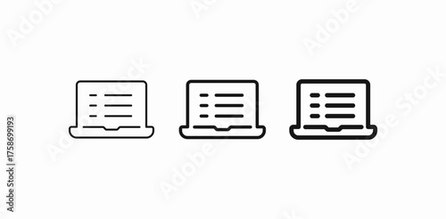 laptop checklist content icon sign vector
