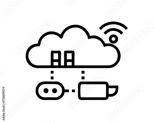 Cloud computing network with wireless connection