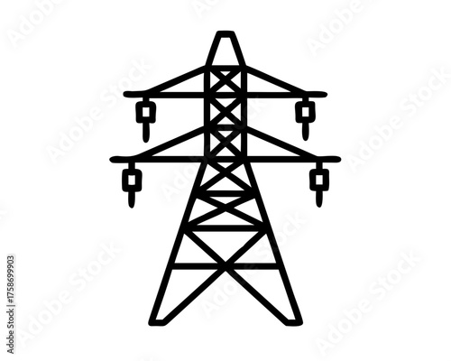 High voltage electricity pylon for energy distribution