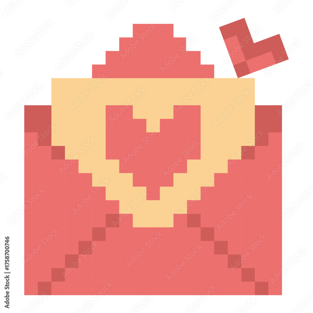 Fototapeta premium Love Letter Pixel Art Design