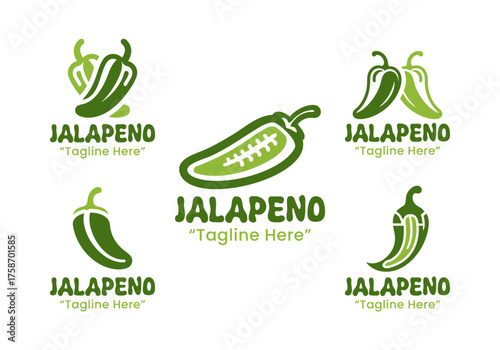 5 Jalapeno Logo Set Spicy and Vibrant Branding Collection