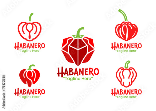 5 Habanero Logo Set Spicy and Bold Branding Collection