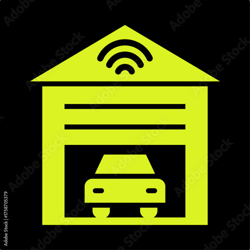 Smart Garage trendy attractive design useful green creative vector Illustration art colorful background