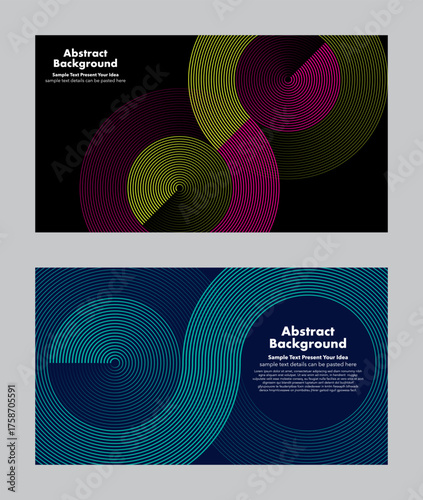 Modern vector geometric abstract background featuring an infinity loop symbol design and halftone lines pattern on dark background. For cover page, digital artwork, banner.