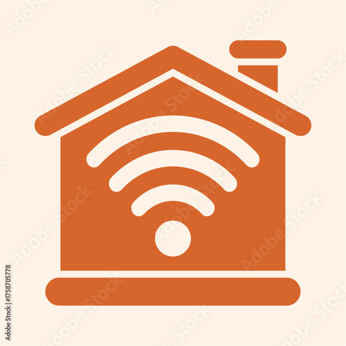 Smart House trendy attractive design useful orange creative vector Illustration art colorful background