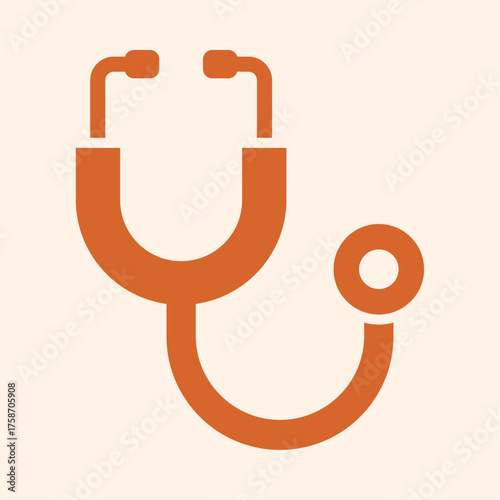 Stethoscope trendy attractive design useful orange creative vector Illustration art colorful background
