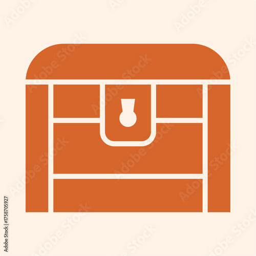 Treasure Chest trendy attractive design useful orange creative vector Illustration art colorful background