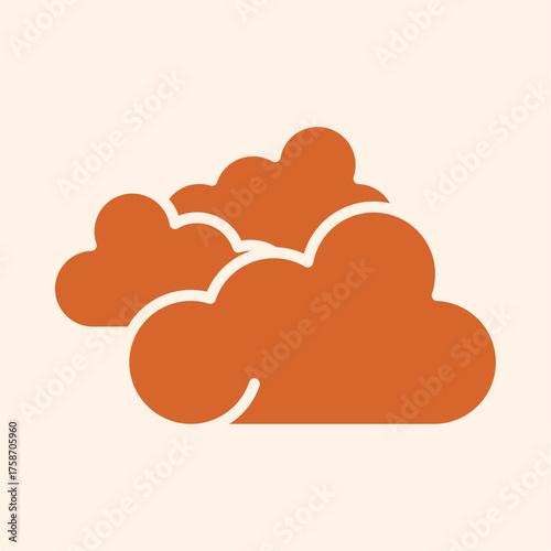 Cloud trendy attractive design useful orange creative vector Illustration art colorful background
