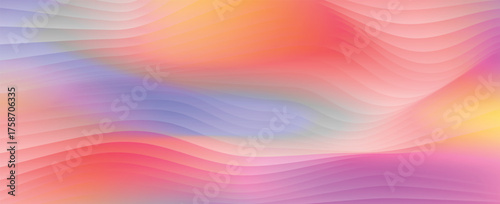 Abstract background with colorful flowing waves and smooth layered lines. Vibrant fluid gradient texture in pink, purple, and orange for modern digital design.