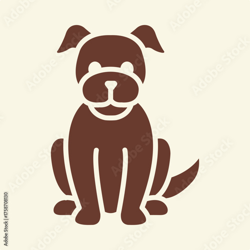 Dog trendy attractive design useful brown creative vector Illustration art colorful background